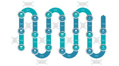 Vektör zaman çizelgesi infographics ayarlayın. Öğe Infographic, şablon 