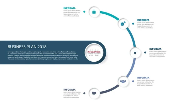 Vektorový kruh šipky infografiky sada. Prvek infografiku, dočasné — Stockový vektor