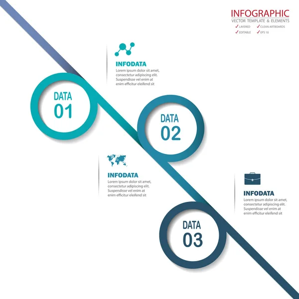 Vector círculo flechas infografías conjunto. Elemento infografía, temp — Archivo Imágenes Vectoriales