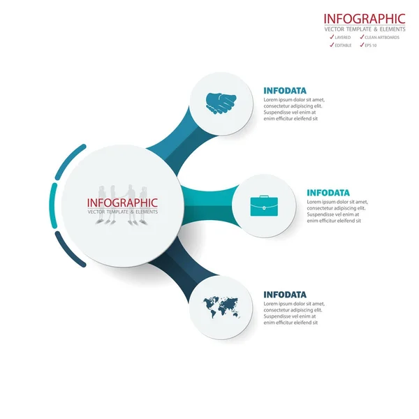 Vector círculo flechas infografías conjunto. Elemento infografía, temp — Vector de stock