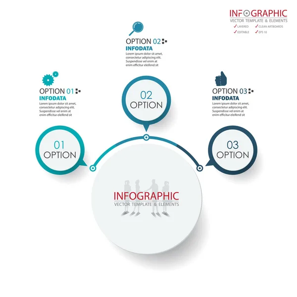 Vektör daire okları infographics ayarlayın. Öğe Infographic, geçici — Stok Vektör