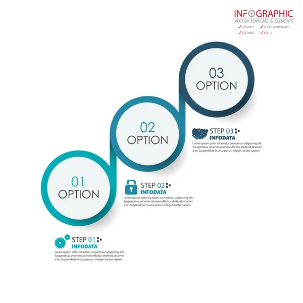 Vector círculo flechas infografías conjunto. Elemento infografía, temp — Vector de stock