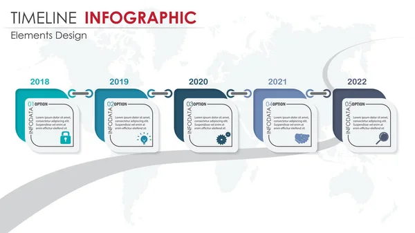 Vector abstracto elemento cronología infografías . — Vector de stock