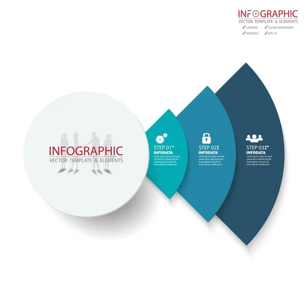 Vector abstracto elemento infografías 3 opción. Diseño para busine — Vector de stock