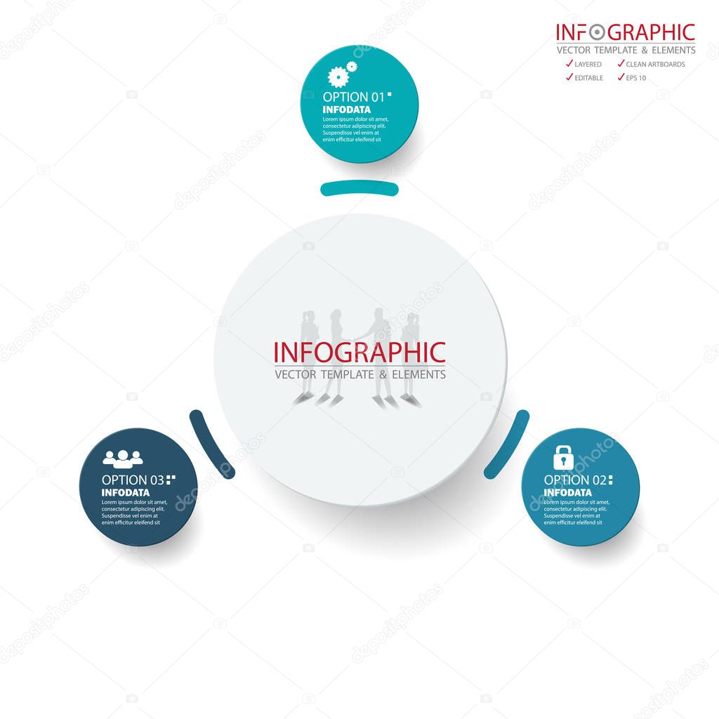 Vector abstract element infographics 3 option. Design for busine