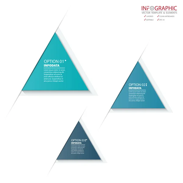 Možnost infografiky 3 abstraktní prvek vektoru. Design pro busine — Stockový vektor