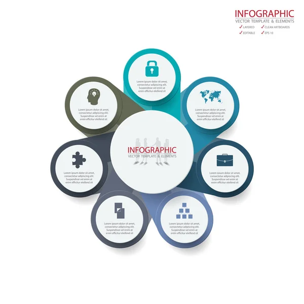 Vector abstracto elemento infografías 7 opción. Diseño para busine — Vector de stock