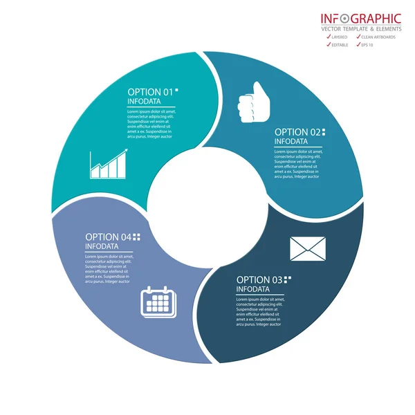 Vector abstracto elemento infografías 4 opción. Diseño para busine — Vector de stock