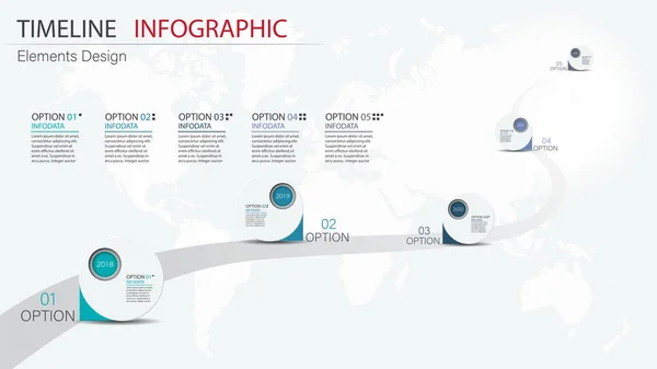 Vektör soyut öğe zaman çizelgesi infographics. Busine için tasarım — Stok Vektör