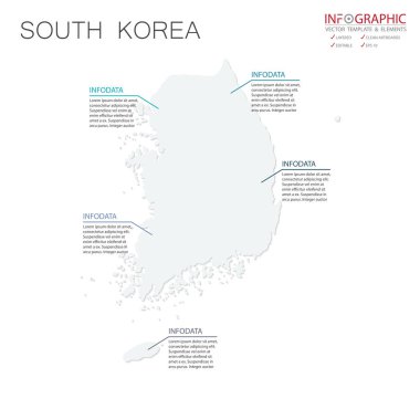 Vektör soyut öğe infographics Güney Kore. Tasarım için 