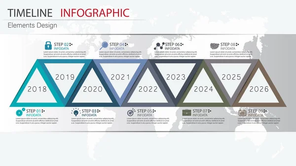 Vector abstracto elemento cronología infografías. Diseño para busine — Vector de stock