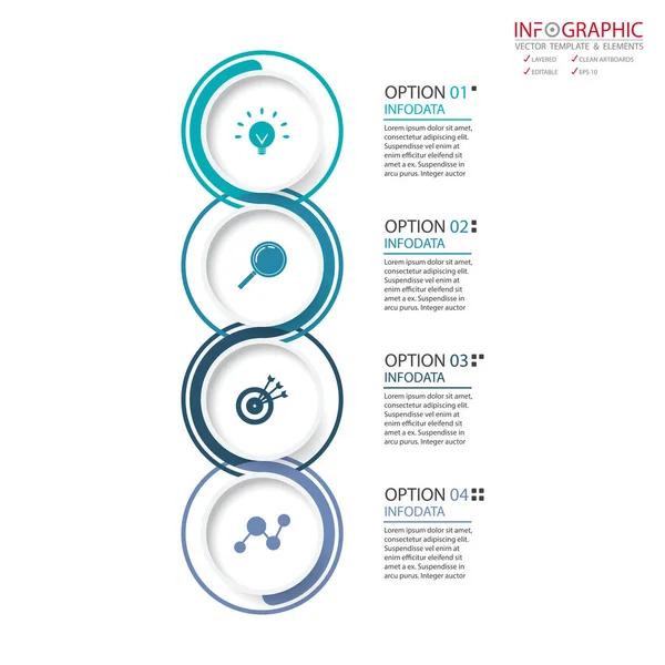 Vector abstracto elemento infografías 4 opción. Diseño para busine — Vector de stock