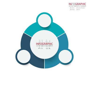 Vektör soyut öğe infographics 3 seçenek. Busine için tasarım
