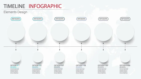 Infographie vectorielle de chronologie des éléments abstraits. Conception pour busine — Image vectorielle