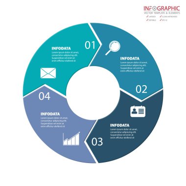 Vektör soyut öğe infographics 4 seçeneği. Busine için tasarım
