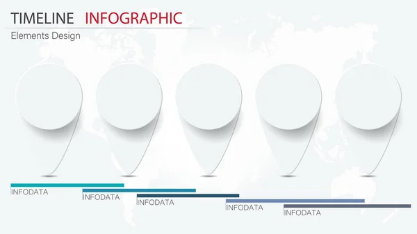 Infographie vectorielle de chronologie des éléments abstraits. Conception pour busine — Image vectorielle