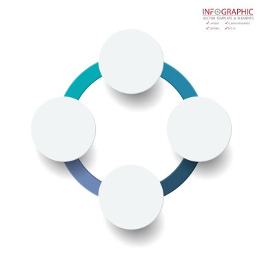 Vektör soyut öğe infographics 4 seçeneği. Busine için tasarım