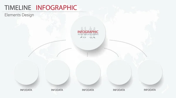 Vektör soyut öğe zaman çizelgesi infographics. Busine için tasarım — Stok Vektör