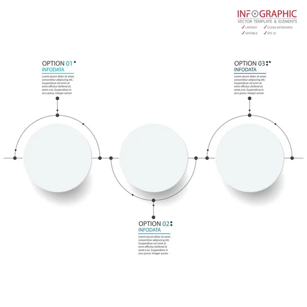 Vector abstracto elemento infografías 3 opción. Diseño para busine — Vector de stock