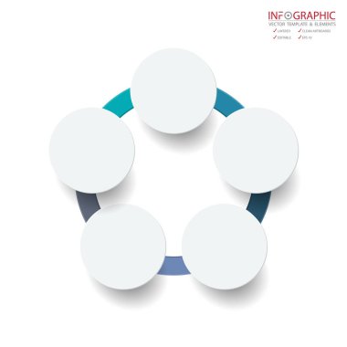 Vektör soyut öğe infographics 5 seçenek. Busine için tasarım