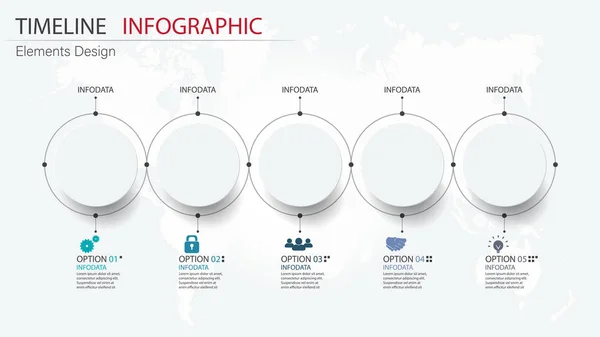 Vector abstracto elemento cronología infografías. Diseño para busine — Vector de stock