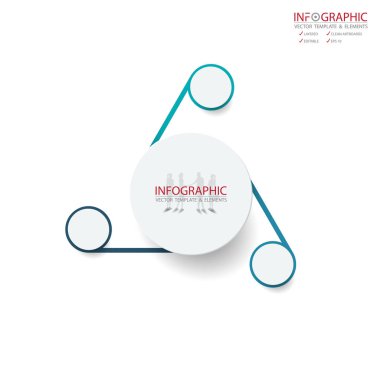 Vektör soyut öğe infographics 3 seçenek. Busine için tasarım