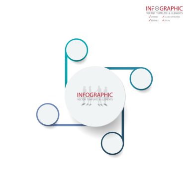 Vektör soyut öğe infographics 4 seçeneği. Busine için tasarım