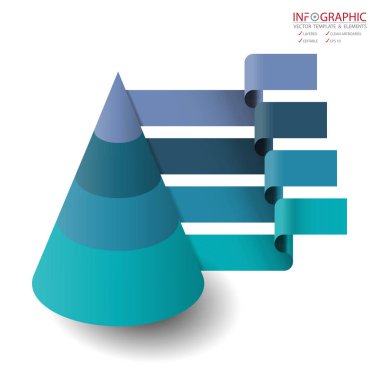 Vektör soyut öğe infographics 4 seçeneği. Busine için tasarım