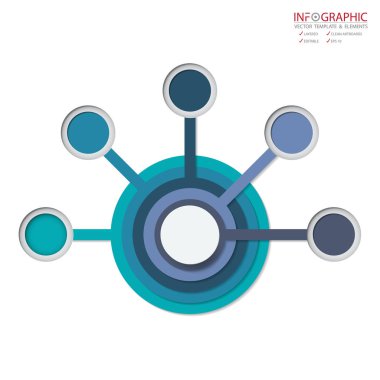 Vektör soyut öğe infographics 5 seçenek. Busine için tasarım