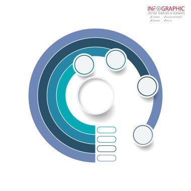 Vektör soyut öğe infographics 4 seçeneği. Busine için tasarım
