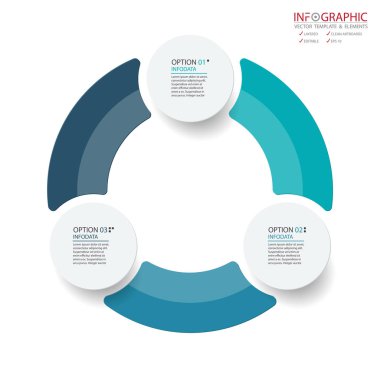 Vektör soyut öğe infographics 3 seçenek. Busine için tasarım