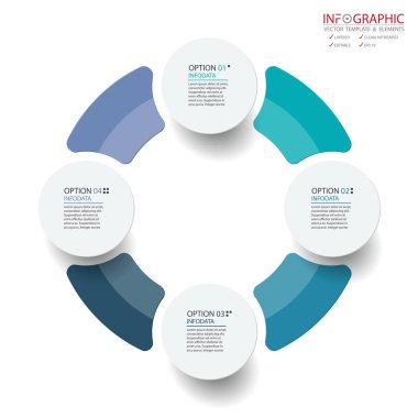 Vektör soyut öğe infographics 4 seçeneği. Busine için tasarım