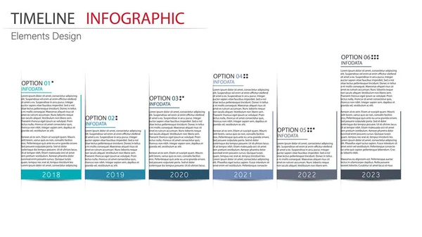 Infographie vectorielle de chronologie des éléments abstraits. Conception pour busine — Image vectorielle