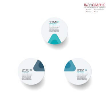 Vektör soyut öğe infographics 3 seçenek. Busine için tasarım