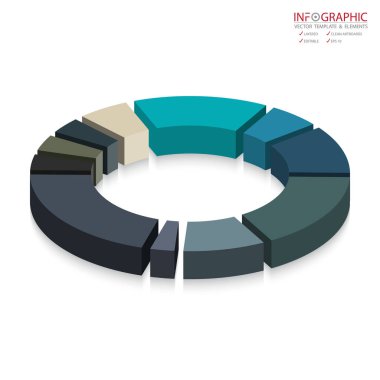 Vektör soyut öğe infographics 11 seçeneği. Busin için tasarım