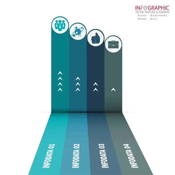 Vector abstracto elemento infografías 4 opción. Diseño para busine — Vector de stock