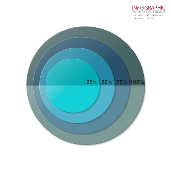 Vector abstrakta element infographics 4 alternativ. Design för affä — Stock vektor