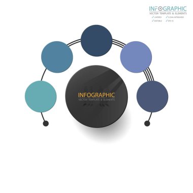 Vektör soyut öğe infographics 5 adım. İş finans şablon düzeni, broşür, iş akışı, bilgi veya sunu ve diğer için tasarım. Infographics zaman çizelgesi yolu. Soyut 3B vektör.