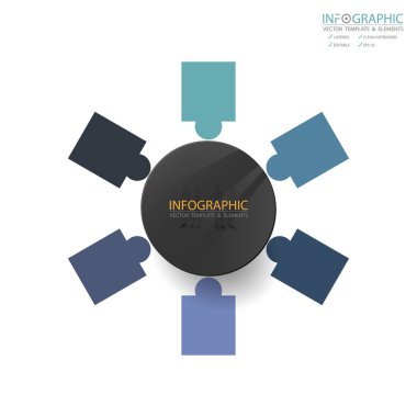 Vektör soyut öğe infographics 6 adım. İş finans şablon düzeni, broşür, iş akışı, bilgi veya sunu ve diğer için tasarım. Infographics zaman çizelgesi yolu. Soyut 3B vektör.