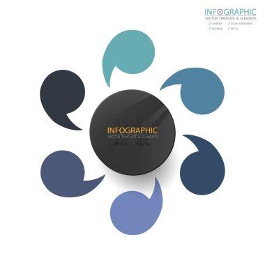 Vektör soyut öğe infographics 6 adım. İş finans şablon düzeni, broşür, iş akışı, bilgi veya sunu ve diğer için tasarım. Infographics zaman çizelgesi yolu. Soyut 3B vektör.