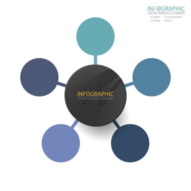 Vektör soyut öğe infographics 5 adım. İş finans şablon düzeni, broşür, iş akışı, bilgi veya sunu ve diğer için tasarım. Infographics zaman çizelgesi yolu. Soyut 3B vektör.