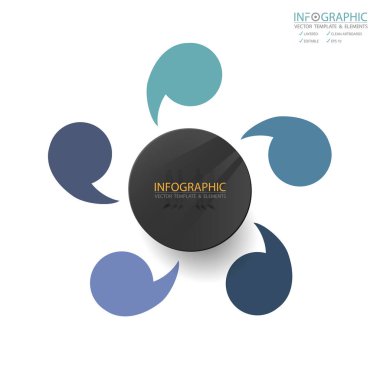 Vektör soyut öğe infographics 5 adım. İş finans şablon düzeni, broşür, iş akışı, bilgi veya sunu ve diğer için tasarım. Infographics zaman çizelgesi yolu. Soyut 3B vektör.