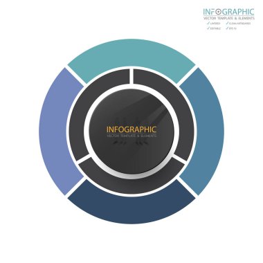 Vektör soyut element bilgisi 4 adım. Ticari finans şablonu, broşür, iş akışı, bilgi veya sunum için tasarım. Bilgisel zaman çizelgesi yolu. Soyut 3B vektör.
