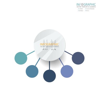Vektör soyut öğe infographics 5 adım. İş finans şablon düzeni, broşür, iş akışı, bilgi veya sunu ve diğer için tasarım. Infographics zaman çizelgesi yolu. Soyut 3B vektör.
