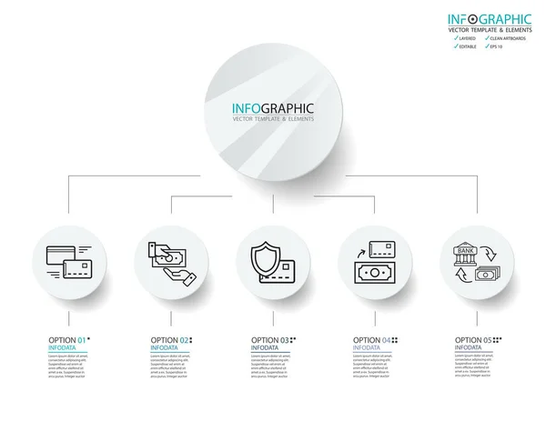 Vector Abstracto Elemento Infografías Paso Diseño Para Diseño Plantillas Financiación — Vector de stock