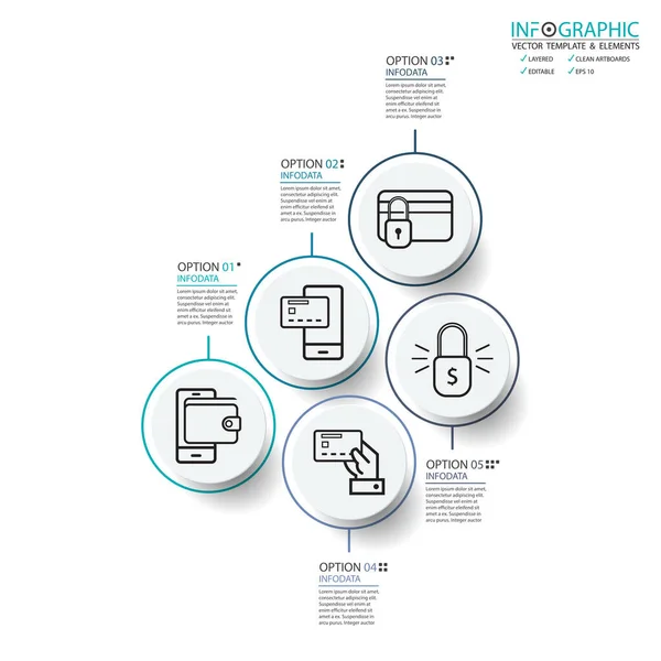 Vector Abstracto Elemento Infografías Paso Diseño Para Diseño Plantillas Financiación — Vector de stock