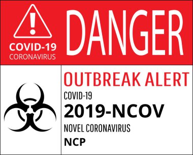 Covid-19 Coronavirus konsepti, Novel Coronavirus (2019-nCoV) simge pankartı. Dünya Sağlık Örgütü WHO, COVID-19 adlı tehlikeli virüs taşıyıcısı Coronavirus hastalığı için yeni bir resmi isim tanıttı..