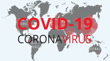 Covid-19 Coronavirus konsepti, Novel Coronavirus (2019-nCoV) simge pankartı. Dünya Sağlık Örgütü WHO, COVID-19 adlı tehlikeli virüs taşıyıcısı Coronavirus hastalığı için yeni bir resmi isim tanıttı..