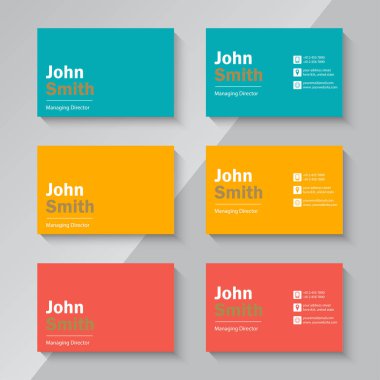 Vektör modern yaratıcı ve temiz kartvizit şablonu. Şirket logosu olan kişisel kartvizit. Temiz düz tasarım. Vektör çizimi. Kartvizit modeli.