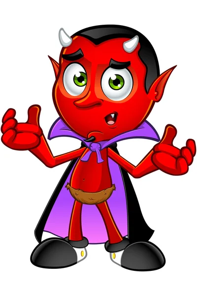 Персонаж Cartoon Devil Векторная Графика